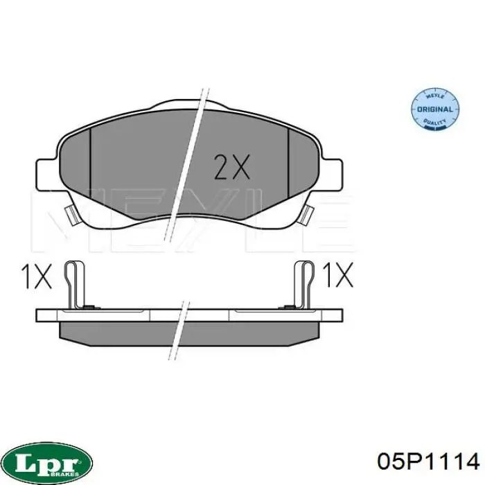 Купити 05P1114 LPR Колодки гальмівні передні, дискові