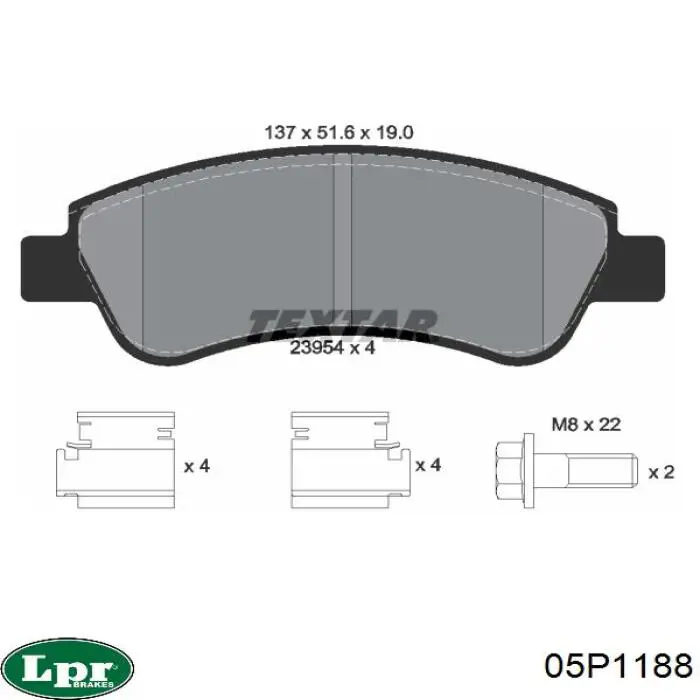 Тормозні колодки LPR 05P1188