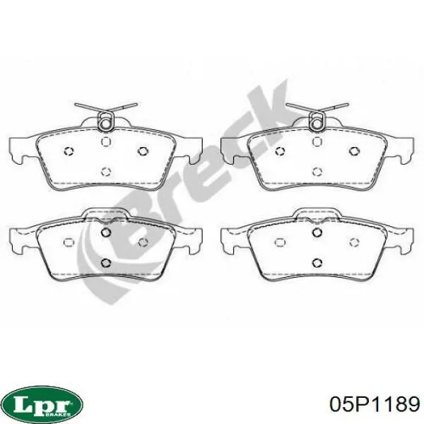 Задні гальмівні колодки 05P1189 LPR