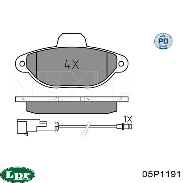 Передні тормозні колодки 05P1191 LPR