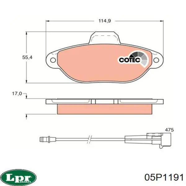 Тормозні колодки LPR 05P1191