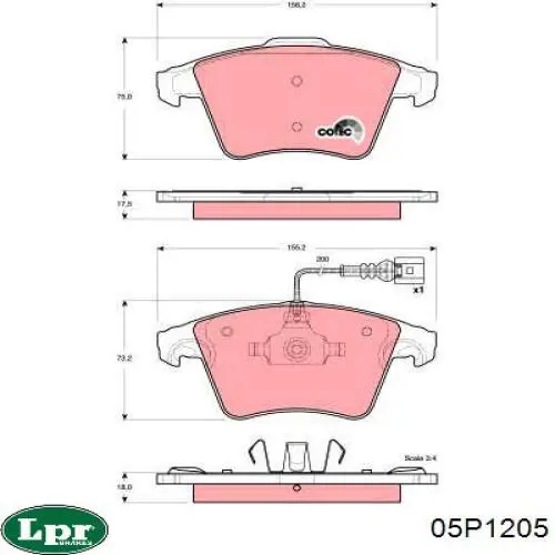 Передні тормозні колодки 05P1205 LPR