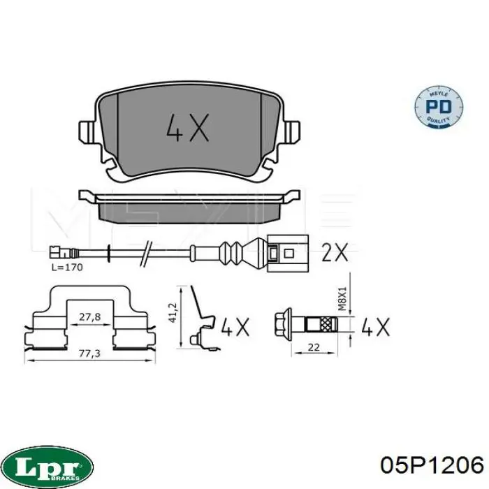 Задні дискові колодки LPR 05P1206