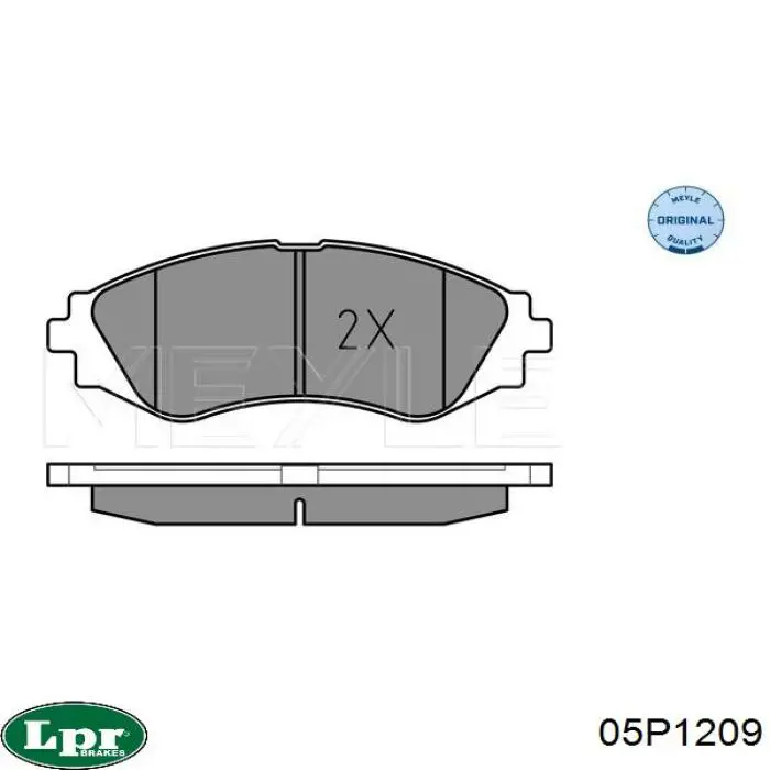 Передні тормозні колодки 05P1209 LPR