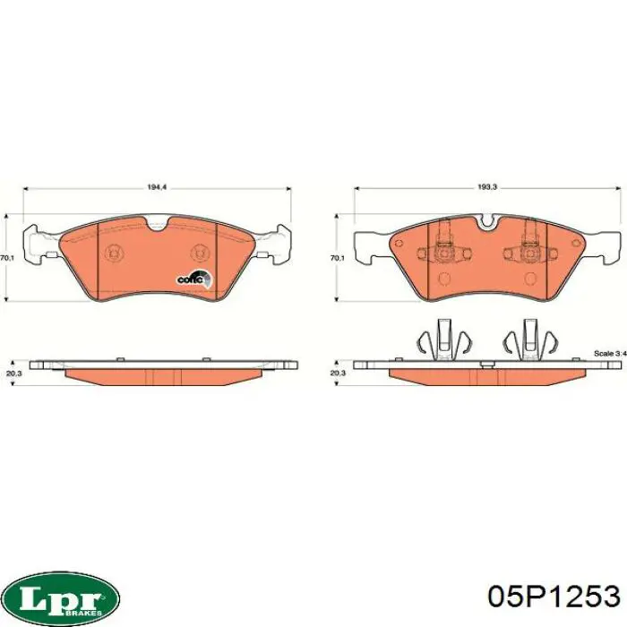 Передні тормозні колодки 05P1253 LPR