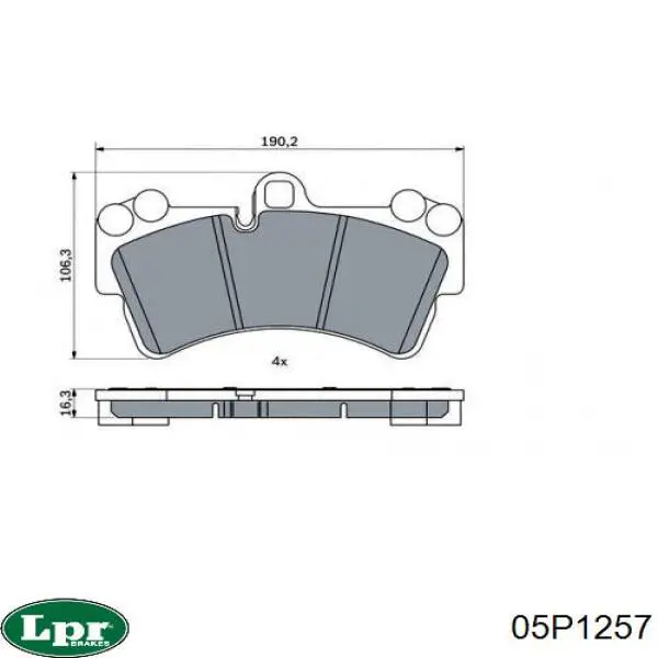 Передні тормозні колодки 05P1257 LPR