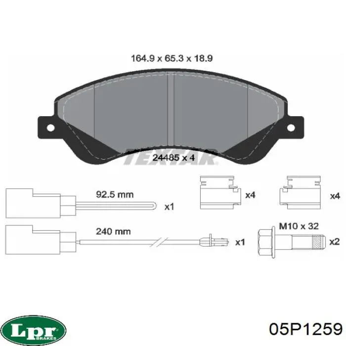 Передні тормозні колодки 05P1259 LPR