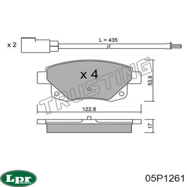 Задні дискові колодки LPR 05P1261