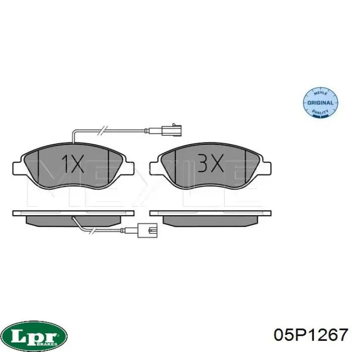 Передні тормозні колодки 05P1267 LPR