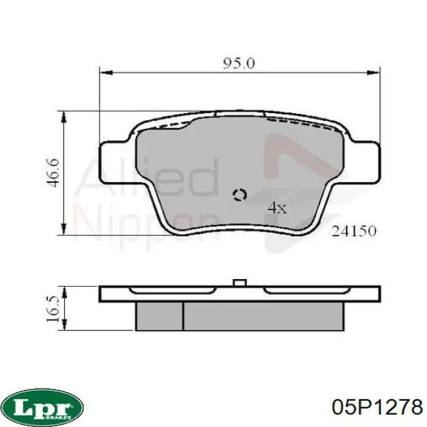 Задні дискові колодки LPR 05P1278