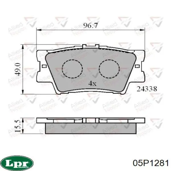 Задні дискові колодки LPR 05P1281
