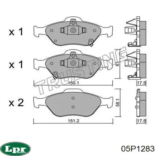 Гальмівні колодки LPR 05P1283 ціна, від 28.00 USD