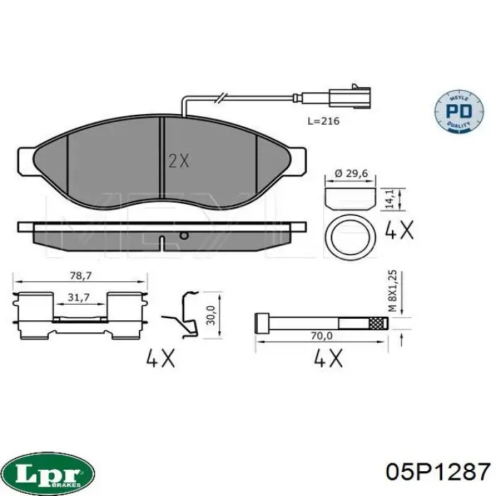 Тормозні колодки LPR 05P1287