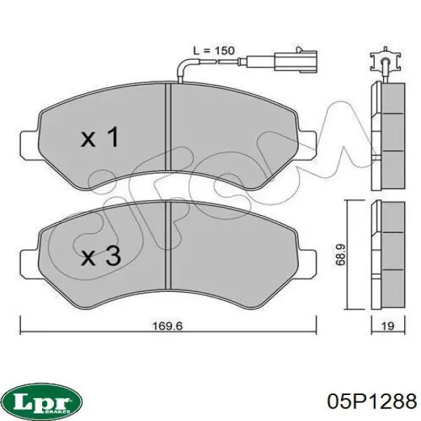 Тормозні колодки LPR 05P1288