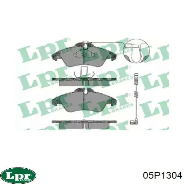 Купити 05P1304 LPR Колодки гальмівні передні, дискові