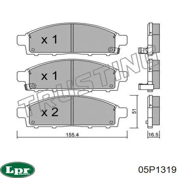 Передні тормозні колодки 05P1319 LPR