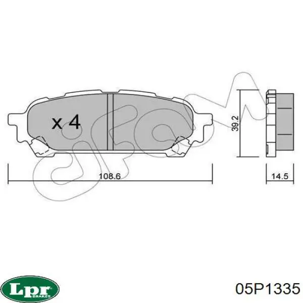 Задні гальмівні колодки 05P1335 LPR