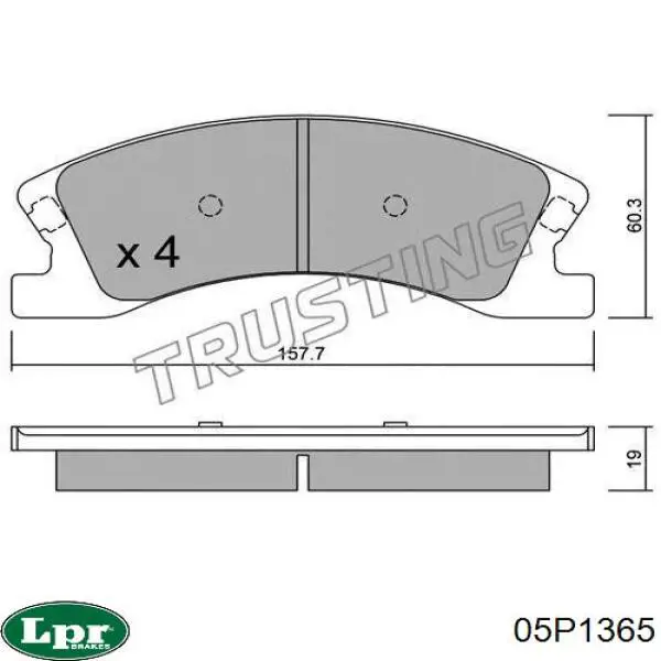 Передні тормозні колодки 05P1365 LPR