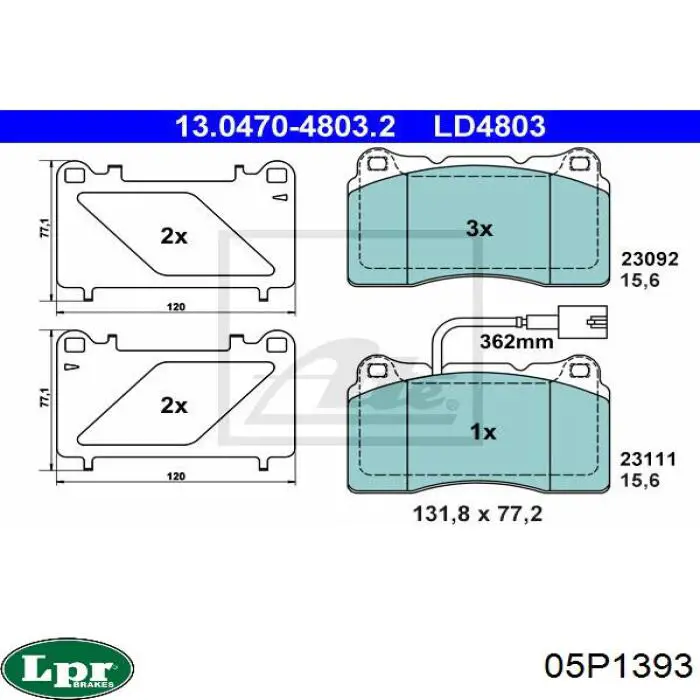 Тормозні колодки LPR 05P1393