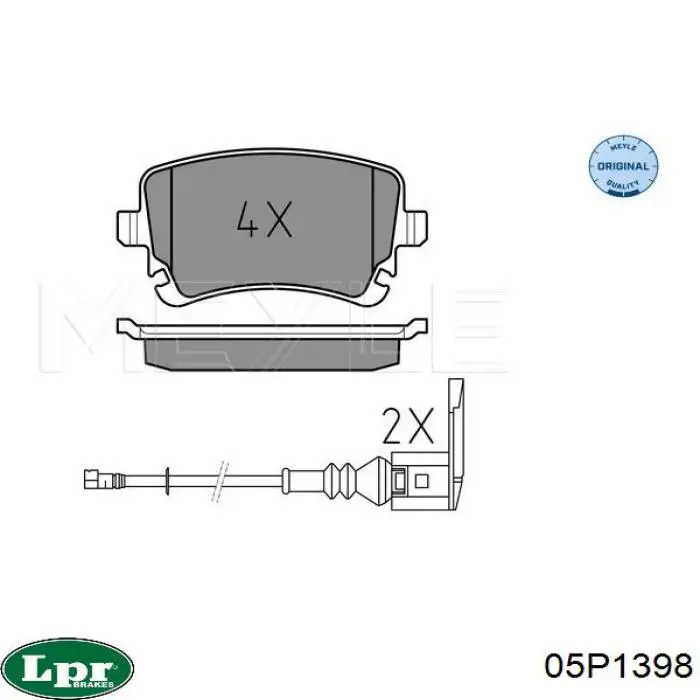 Задні гальмівні колодки 05P1398 LPR