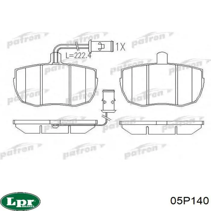Купити 05P140 LPR Колодки гальмівні передні, дискові