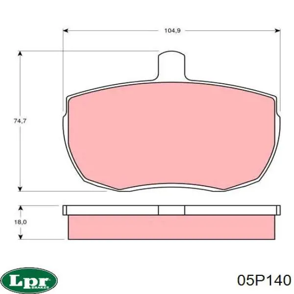 Передні тормозні колодки 05P140 LPR