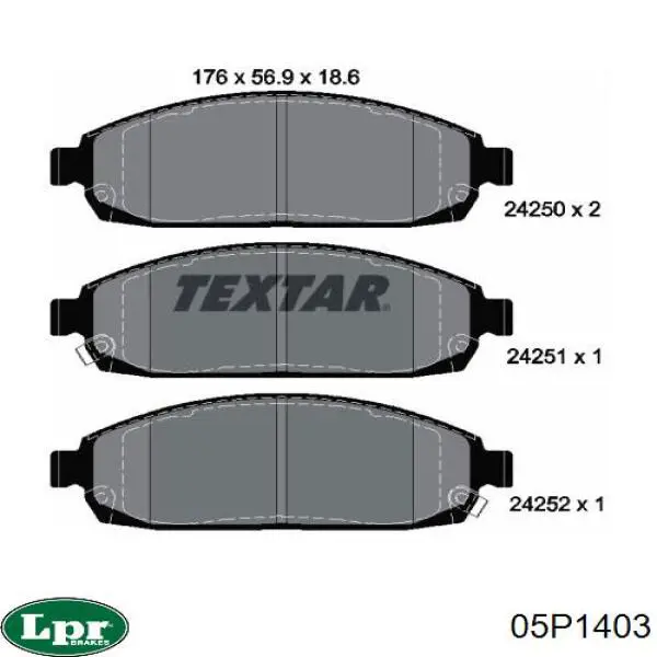 Передні тормозні колодки 05P1403 LPR
