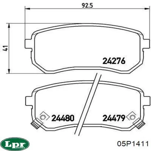 Купити 05P1411 LPR Задні колодки
