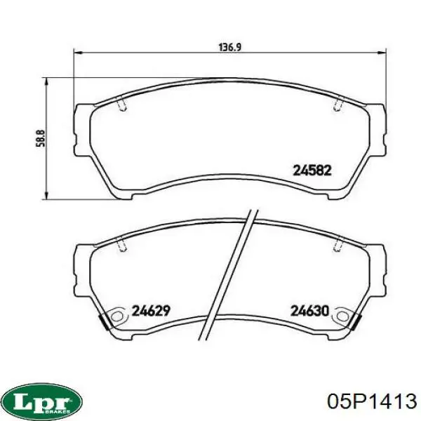 Передні тормозні колодки 05P1413 LPR