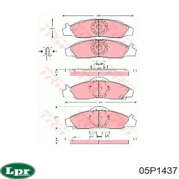 05P1437 LPR колодки гальмівні передні, дискові