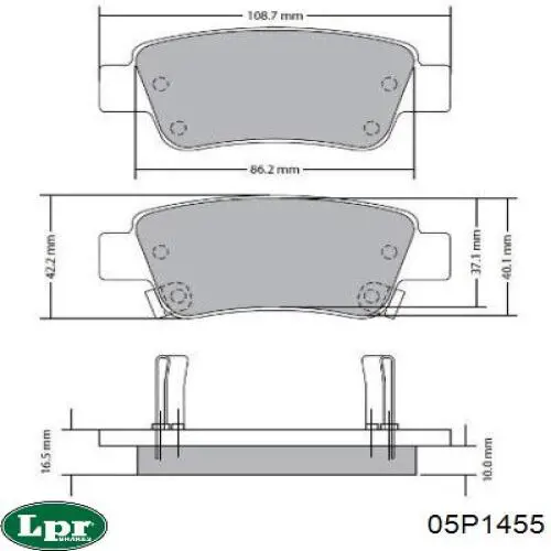 Задні дискові колодки LPR 05P1455