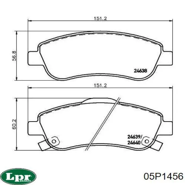 Передні тормозні колодки 05P1456 LPR