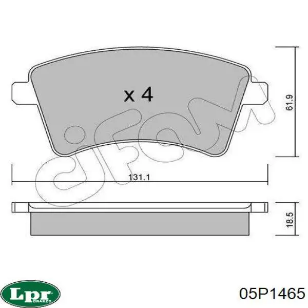 Купити 05P1465 LPR Колодки гальмівні передні, дискові