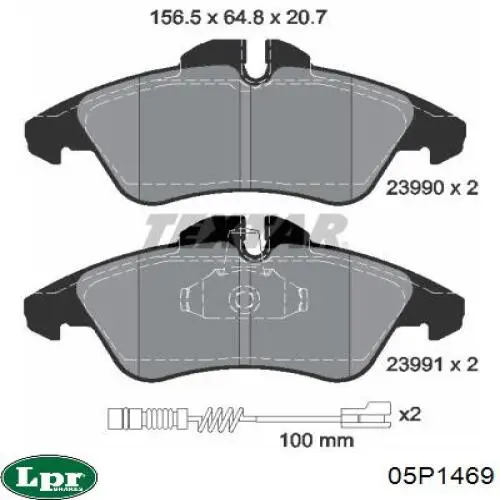 Передні тормозні колодки 05P1469 LPR