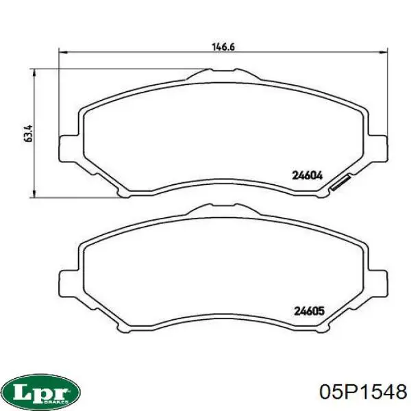 Передні тормозні колодки 05P1548 LPR