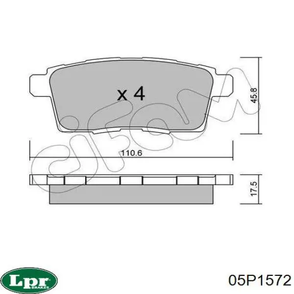 Задні гальмівні колодки 05P1572 LPR