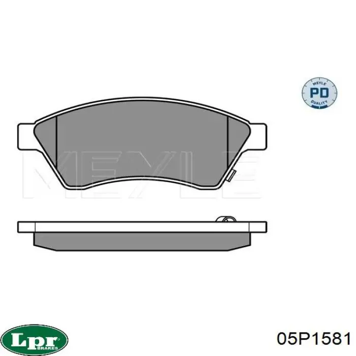 Передні тормозні колодки 05P1581 LPR