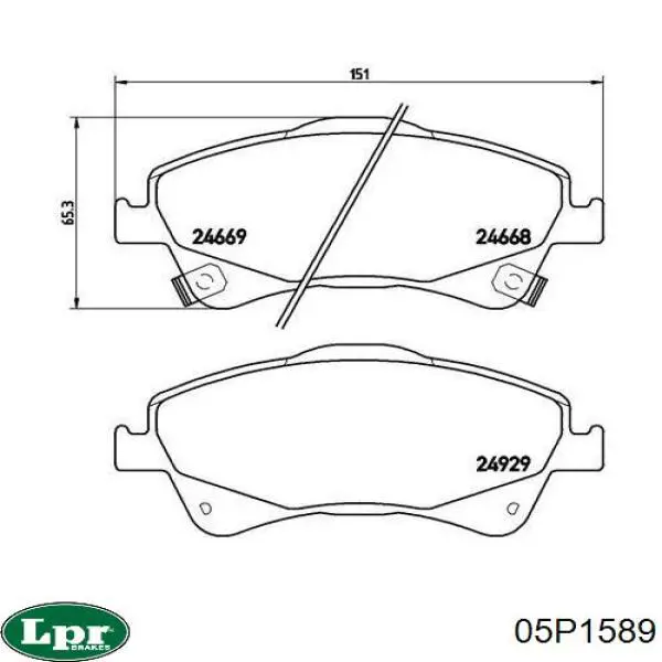 Передні тормозні колодки 05P1589 LPR