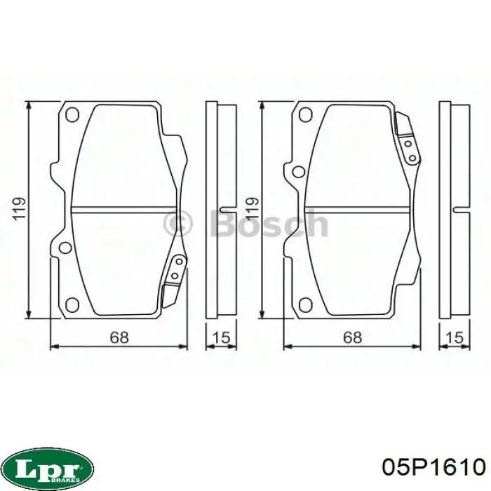 Гальмівні колодки LPR 05P1610 ціна, від 30.54 USD