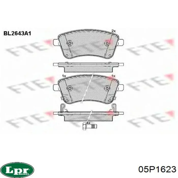 Гальмівні колодки LPR 05P1623 ціна, від 20.25 USD