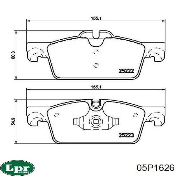 Купити 05P1626 LPR Колодки гальмівні передні, дискові