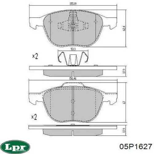 Тормозні колодки LPR 05P1627