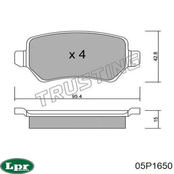 Купити 05P1650 LPR Задні колодки