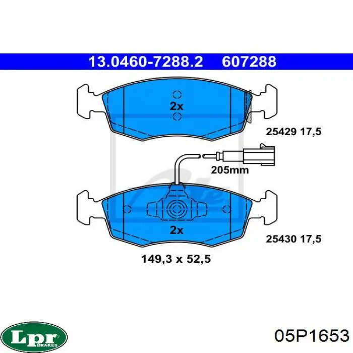 Гальмівні колодки LPR 05P1653 ціна, від 21.78 USD