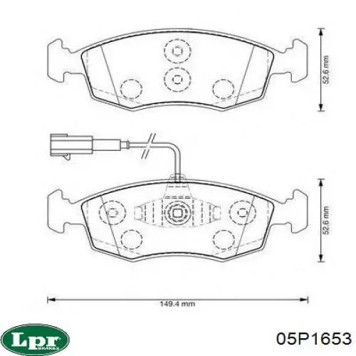 Купити 05P1653 LPR Колодки гальмівні передні, дискові