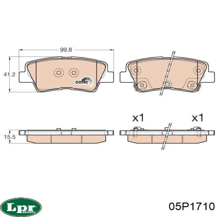 Задні дискові колодки LPR 05P1710