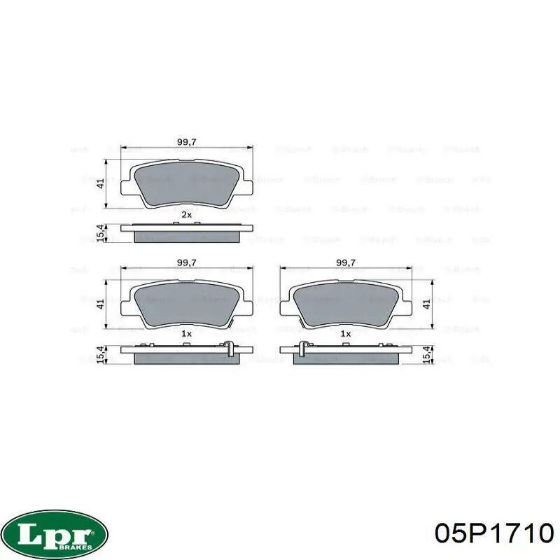Купити 05P1710 LPR Задні колодки
