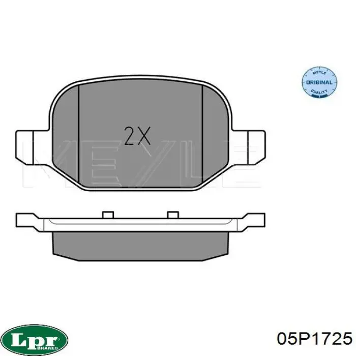 Задні гальмівні колодки 05P1725 LPR