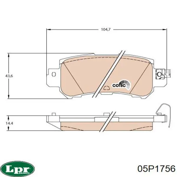 Задні дискові колодки LPR 05P1756