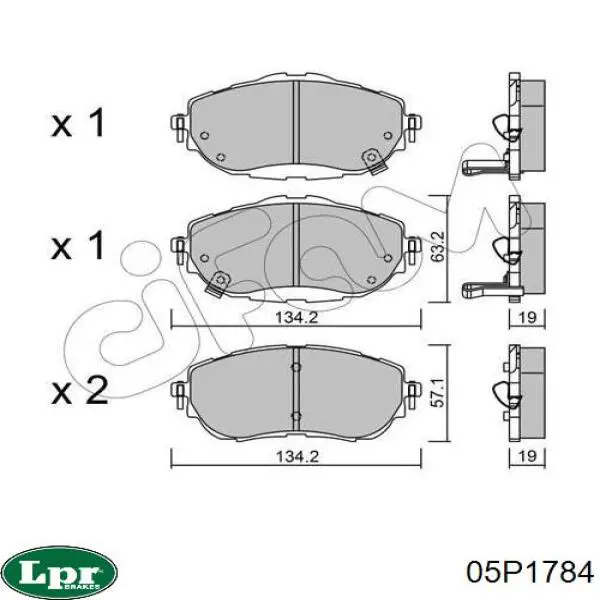 Купити 05P1784 LPR Колодки гальмівні передні, дискові